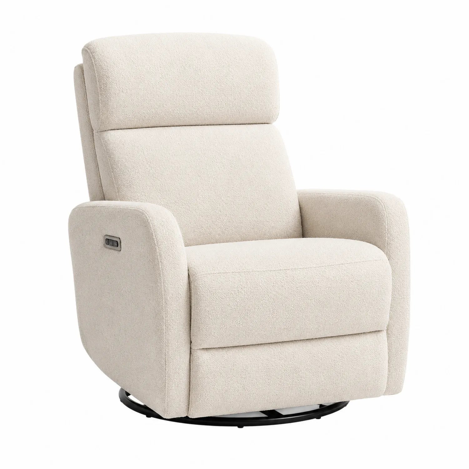 Drehbarer Relaxsessel aus beige Stoff