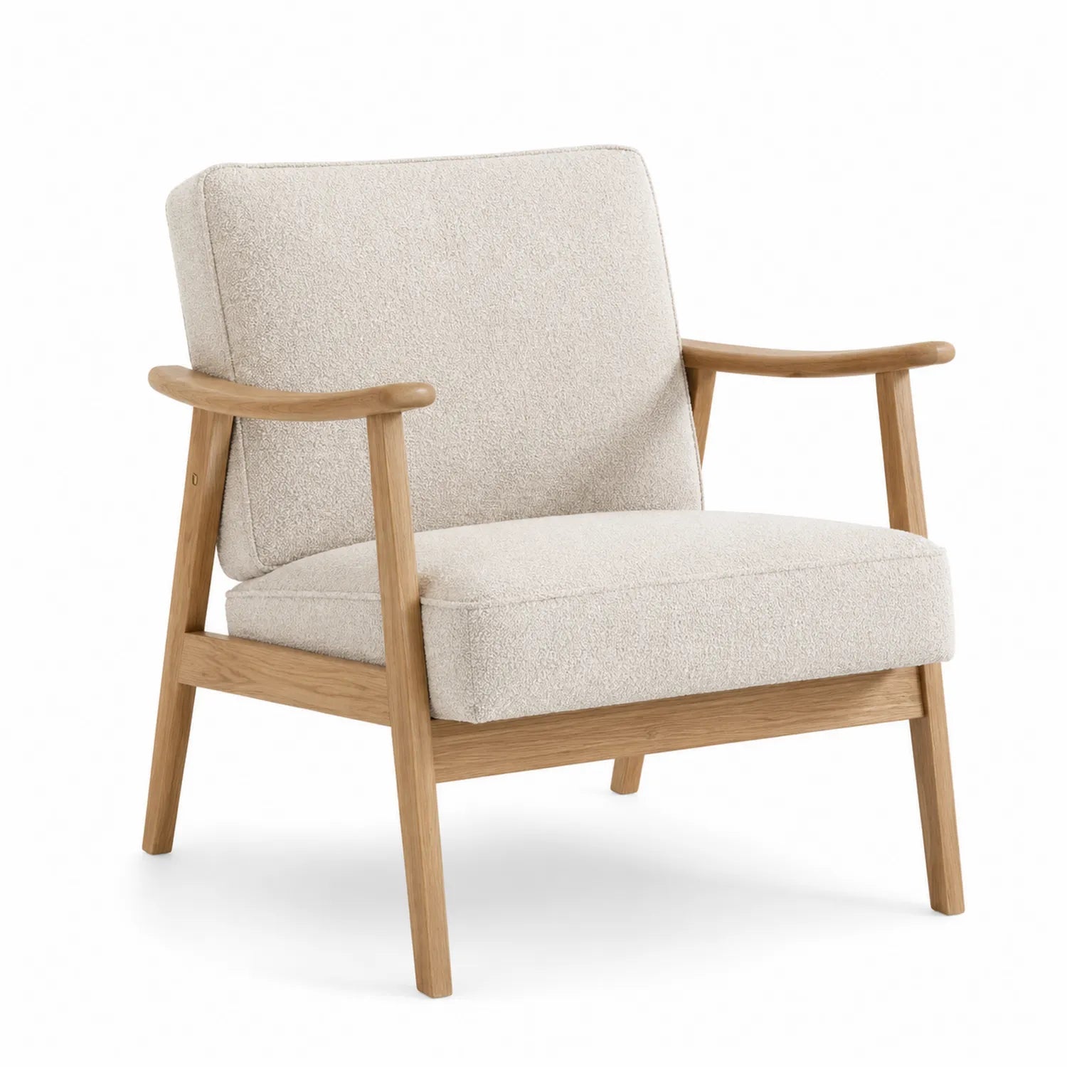 Sessel Eichenholz Beige Polyester